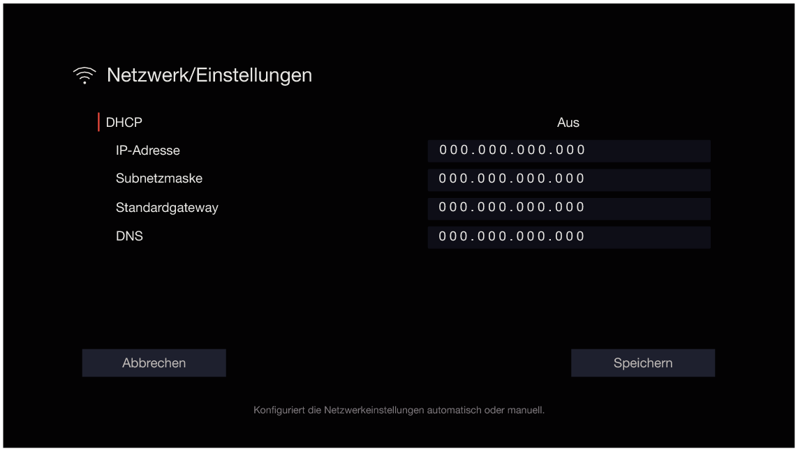 GUI NetworkSetup De